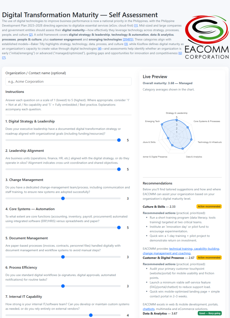 Digital Transformation Maturity Assessment 